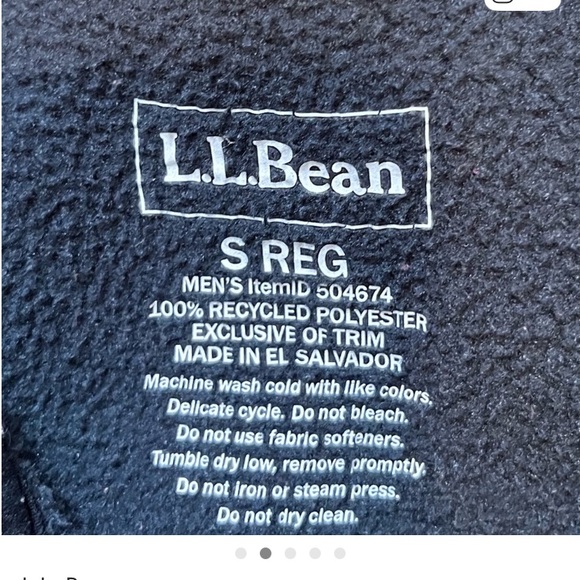 LL Bean Mountain Classic Fleece Full Zip Black Small - Picture 2 of 4